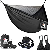 COVACURE Camping Hamaca con Mosquitero- 2 Arboles Correas-Mosquetones-Cuerdas-Doble Portátiles al Aire Libre Ligero…